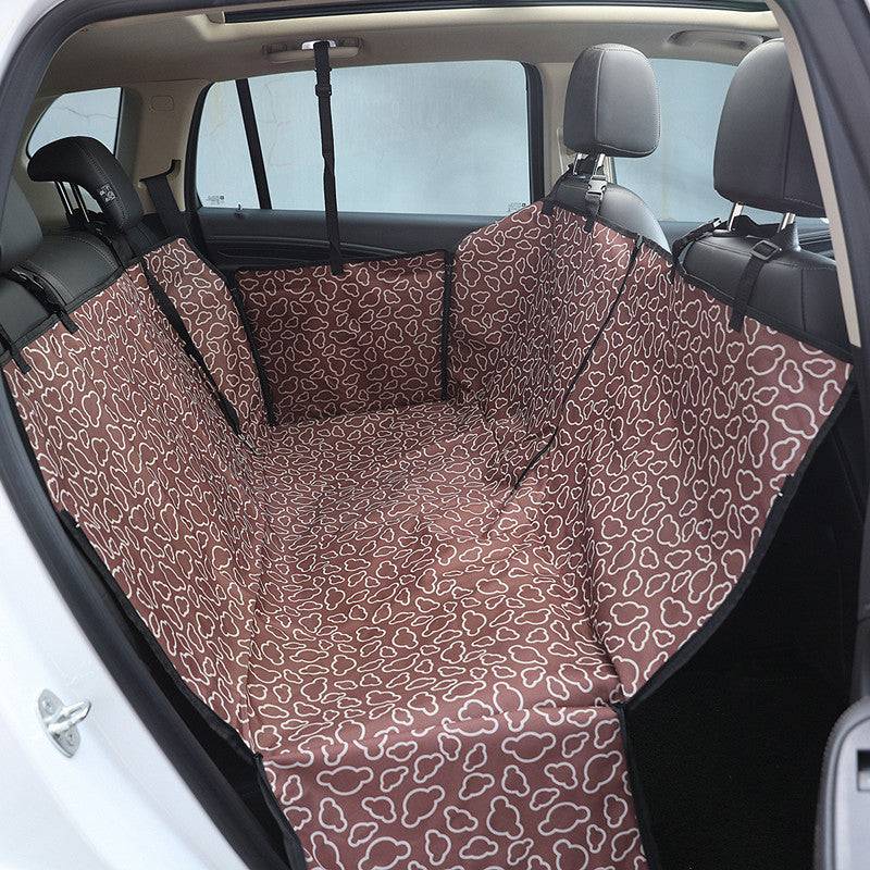 Dog Car Mats, Dog Mats, Golden Retriever Pet Dog Cushions, Rear Car Mats, Waterproof And Dirt-Resistant Car Pet Seat Covers — Brown