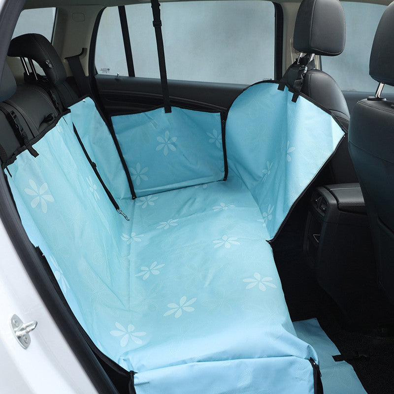 Dog Car Mats, Dog Mats, Golden Retriever Pet Dog Cushions, Rear Car Mats, Waterproof And Dirt-Resistant Car Pet Seat Covers — Blue