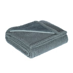 Flannel Cotton Wool Sherpa Thick Pet Blanket Dog Kennel — Grey-XS