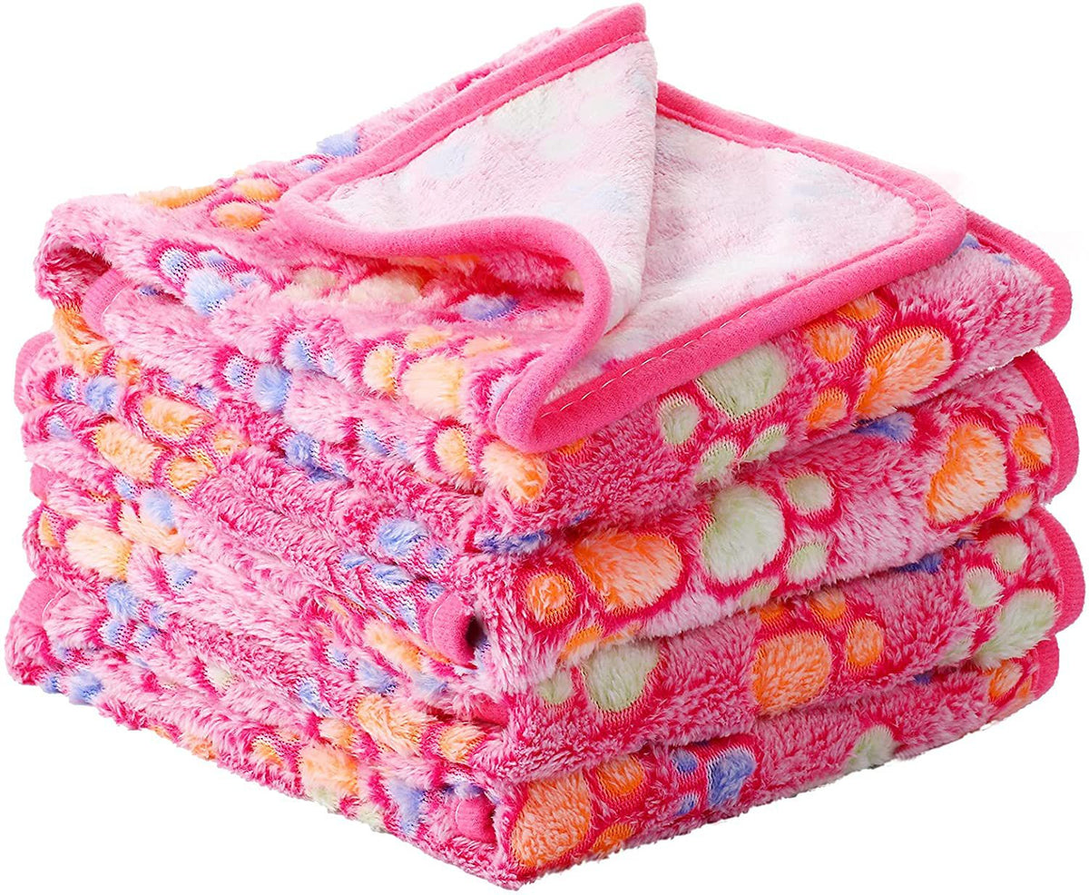Pet Blanket Dog Cat Coral Fleece Blanket — Pink Dog's Paw-L