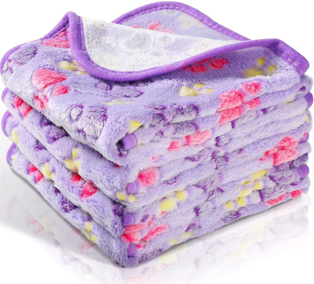 Pet Blanket Dog Cat Coral Fleece Blanket — Purple Dog's Paw-S